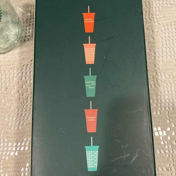 Starbucks Lot, Glass Cold Beverage Bottle and Holiday Cold Cup Set of 5 - Picture 3 of 6